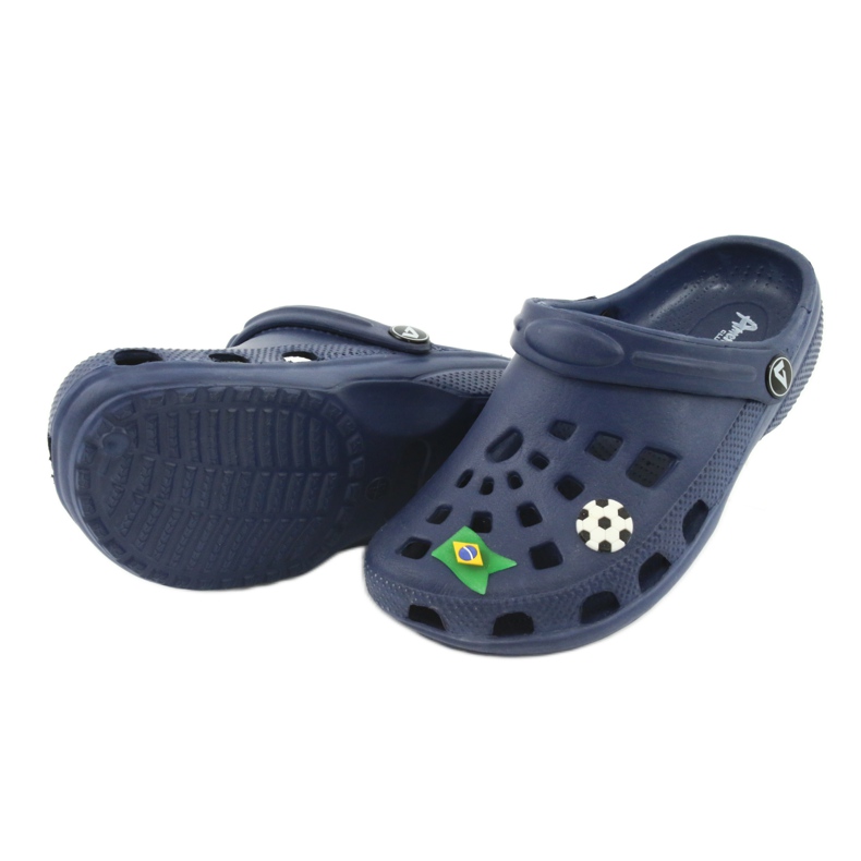 American Club Hausschuhe für Kinder von American Kroks navy blau 5