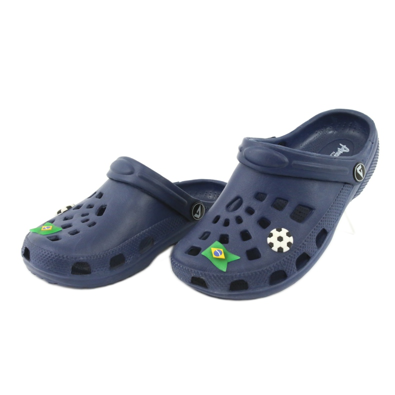 American Club Hausschuhe für Kinder von American Kroks navy blau 4