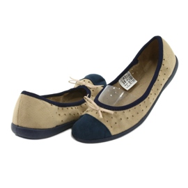 Befado Damen Ballerinas 309Q006 braun navy blau 3