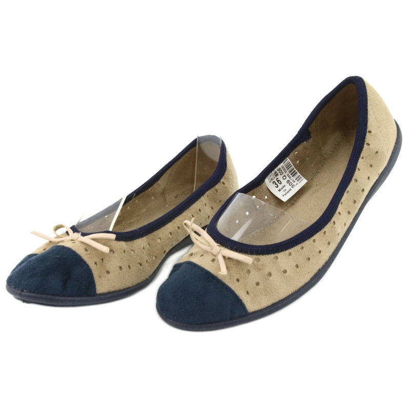 Befado Damen Ballerinas 309Q006 braun navy blau 2