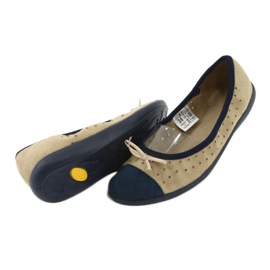 Befado Damen Ballerinas 309Q006 braun navy blau 4
