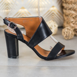 SHELOVET Bequeme Sandalen mit hohen Absätzen schwarz 2