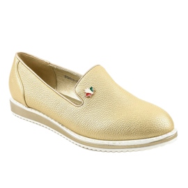 Goldene Keilschuhe zum Hineinschlüpfen ZQ635-3 1
