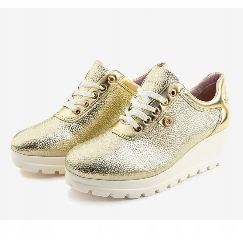Goldene trendige Keilsneaker JFL662-2 1