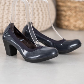 SHELOVET Bequeme lässige Pumps blau 2