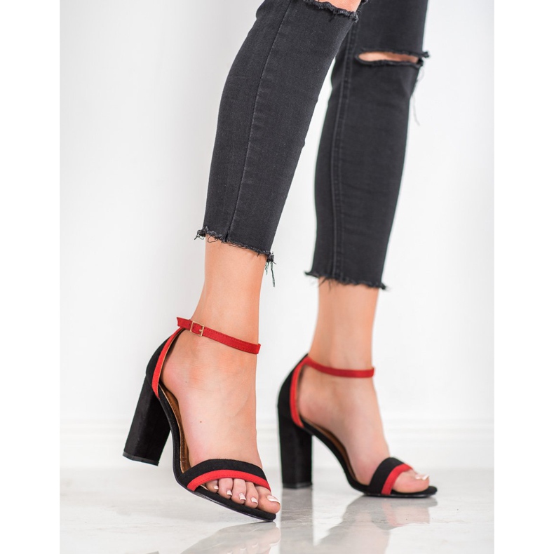 SHELOVET Stylische Sandalen mit hohen Absätzen schwarz 2