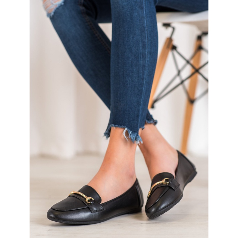 Fama Lässige Ballerina mit Ornament schwarz 1