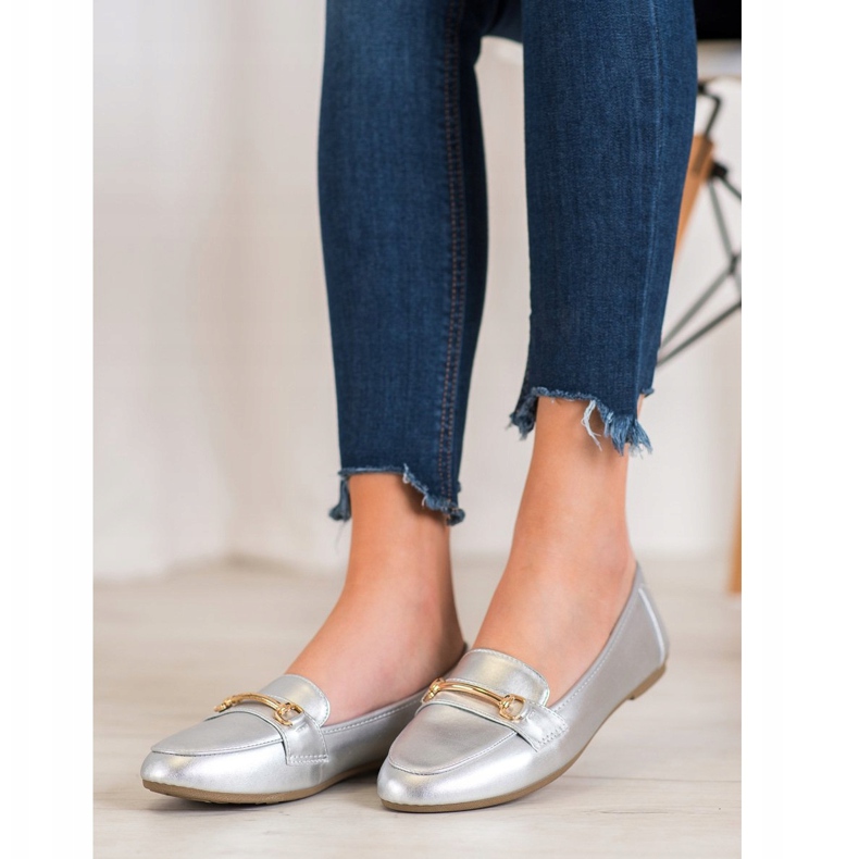 Fama Lässige Ballerina mit Ornament grau 1