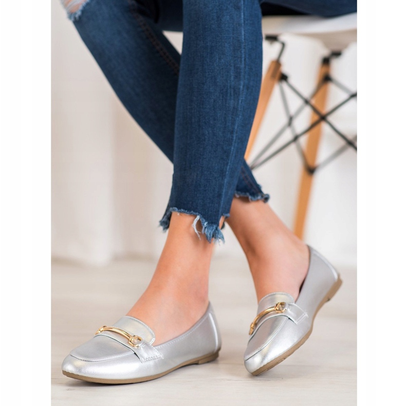 Fama Lässige Ballerina mit Ornament grau 2