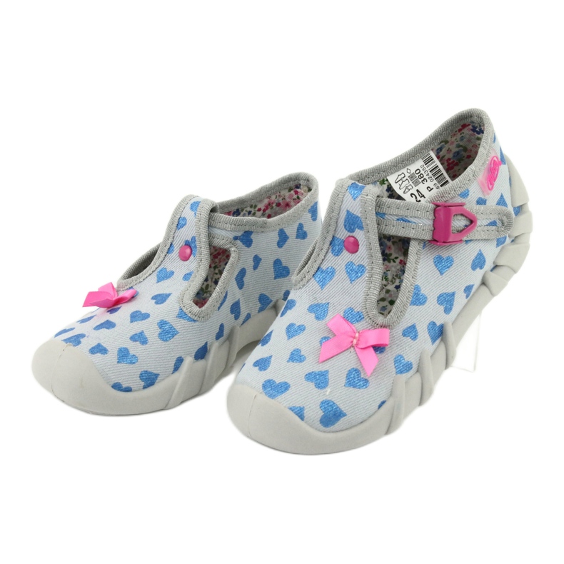 Befado Kinderschuhe 110P380 blau rosa grau 3