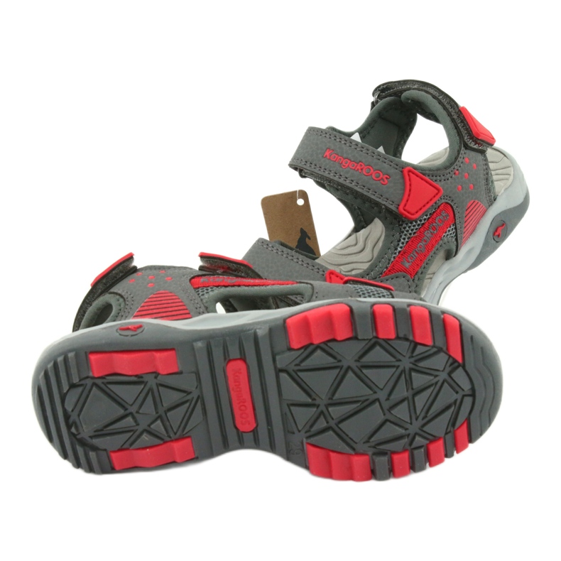 KangaRoos Sandalen Jungen grau-rote Schaumstoffeinsatz 18337 5