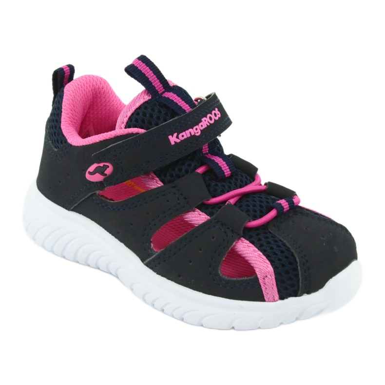 Klettsandalen KangaRoos 02058 dk navy marineblau rosa 1