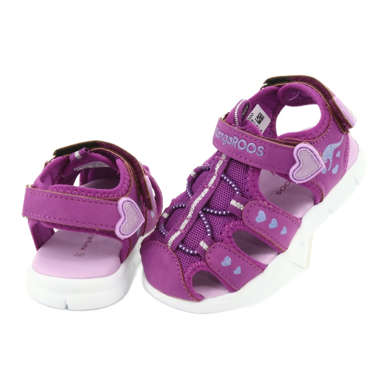 KangaRoos Sandalen Mädchen mit Herzen Kängurus 02035 lila rosa grau 4