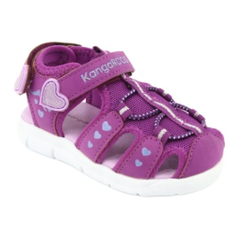 KangaRoos Sandalen Mädchen mit Herzen Kängurus 02035 violett rosa grau 1