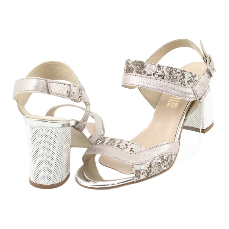 Sandalen auf dem Gamis 3942 post beige rosa silber- 4