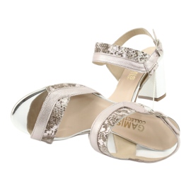 Sandalen auf dem Gamis 3942 post beige rosa silber- 5