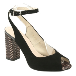 Gamis Schwarze Ledersandalen von Frauen schwarz 3930 1