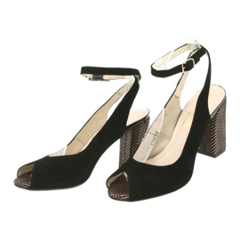 Gamis Schwarze Ledersandalen von Frauen schwarz 3930 3