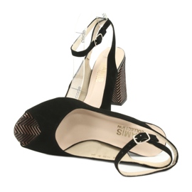 Gamis Schwarze Ledersandalen von Frauen schwarz 3930 5