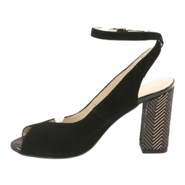 Gamis Schwarze Ledersandalen von Frauen schwarz 3930 2