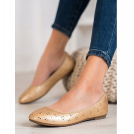 Fama Ballerinas mit durchbrochenem Muster golden 1