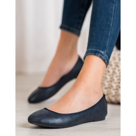 Fama Ballerinas mit durchbrochenem Muster blau 1