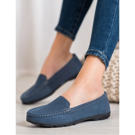 Loafer aus Leder mit VINCEZA-Glitzer blau 2