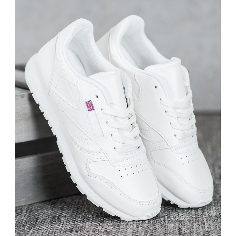 SHELOVET Gebundene Schuhe aus Öko-Leder weiß 2