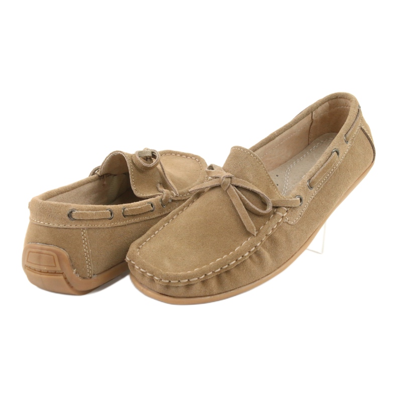 American Club JK08 Damenslipper aus Leder beige 4
