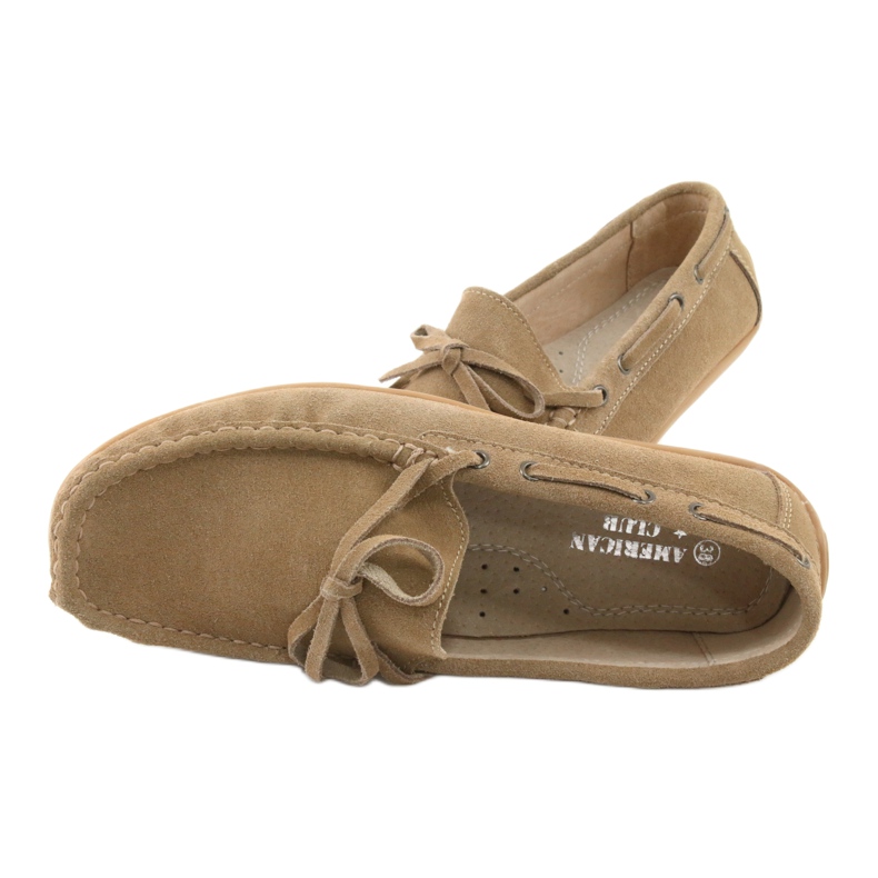 American Club JK08 Damenslipper aus Leder beige 6