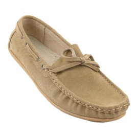 American Club JK08 Damenslipper aus Leder beige 1
