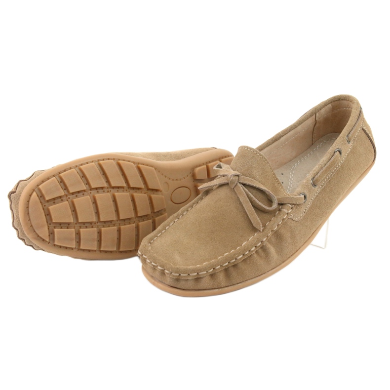 American Club JK08 Damenslipper aus Leder beige 5
