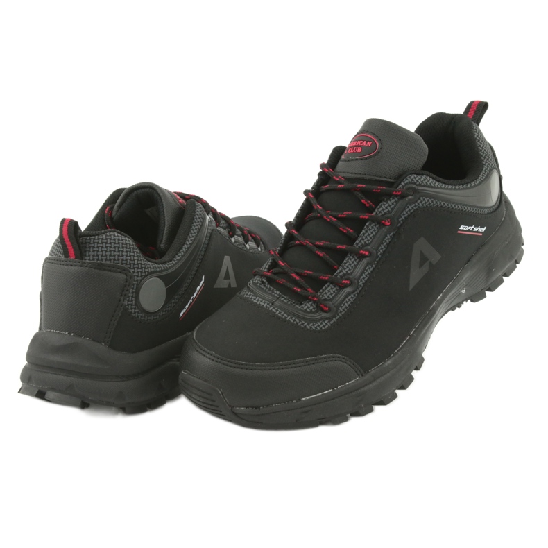 American Club HL02 wasserdichte Softshell-Sportschuhe schwarz rot grau 4
