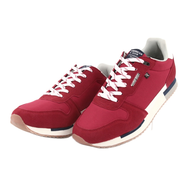 American Club RH12 Leichte Sneaker weiß braun rot 3