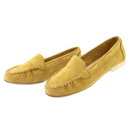 Damen Wildleder Loafer Sergio Leone 722 gelb 3