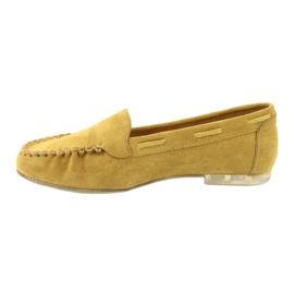 Damen Wildleder Loafer Sergio Leone 722 gelb 2