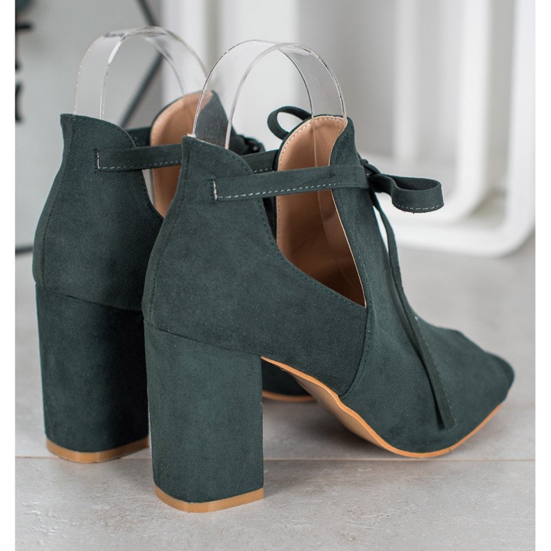 Gebundene VINCEZA Stiefel mit offener Spitze grün 2