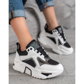 Seastar Modische Sneaker mit Glitzer weiß schwarz 2