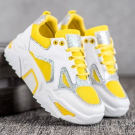 Seastar Modische Sneaker mit Glitzer weiß gelb 2