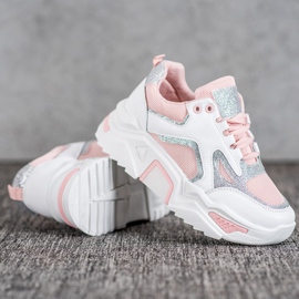 Seastar Modische Sneaker mit Glitzer weiß rosa 1