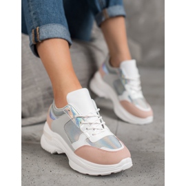 SHELOVET Bequeme Sneaker auf der Plattform weiß mehrfarbig 2