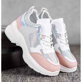 SHELOVET Bequeme Sneaker auf der Plattform weiß mehrfarbig 1