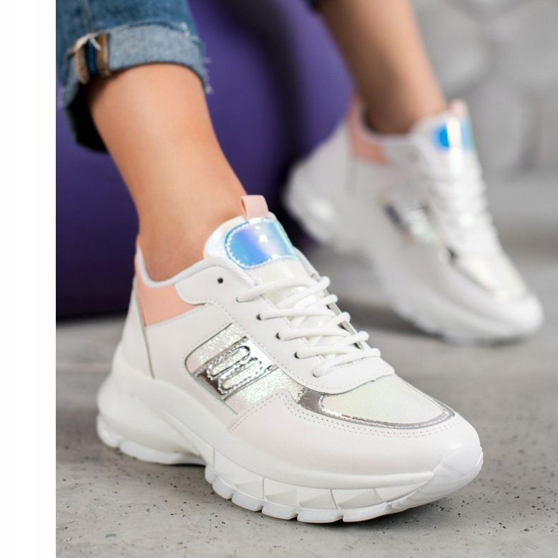 SHELOVET Modische Sneakers aus Öko-Leder weiß mehrfarbig 2