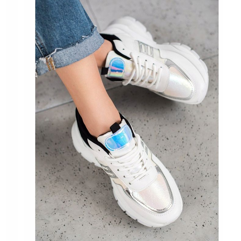 SHELOVET Modische Sneakers aus Öko-Leder weiß schwarz mehrfarbig 1