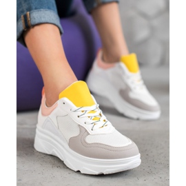 SHELOVET Lässige Sneakers aus Öko-Leder weiß mehrfarbig 1