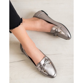 Clowse Elegante silberne Ballerinas grau 2