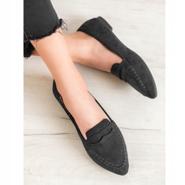 Best Shoes Wildleder-Loafer in Spitz schwarz 1