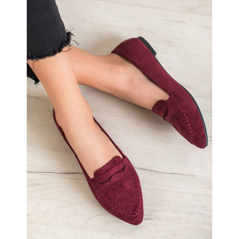 Best Shoes Wildleder-Loafer in Spitz rot 1