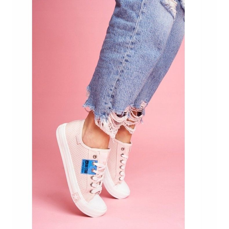 Rosa durchbrochene Sneakers für Damen Big StarFF274033 1