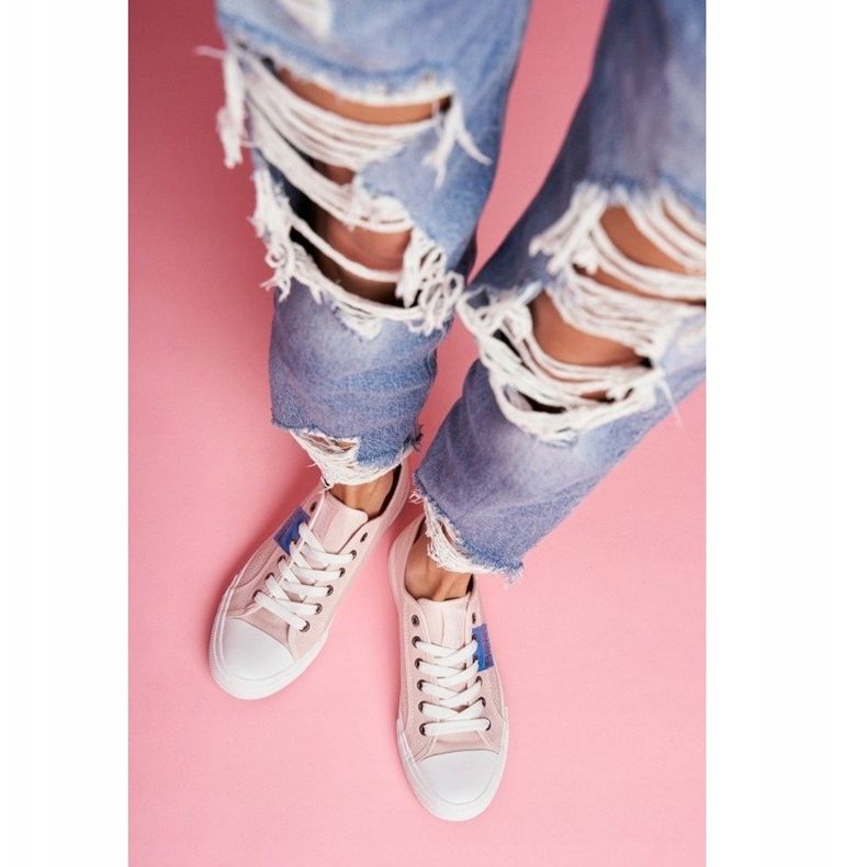 Rosa durchbrochene Sneakers für Damen Big StarFF274033 2